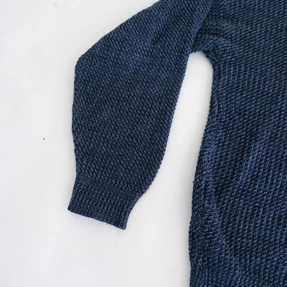 Vintage David Taylor Navy Fine Knit 3D Eclectic Grandpa V Neck Sweater Medium - Picture 7 of 9